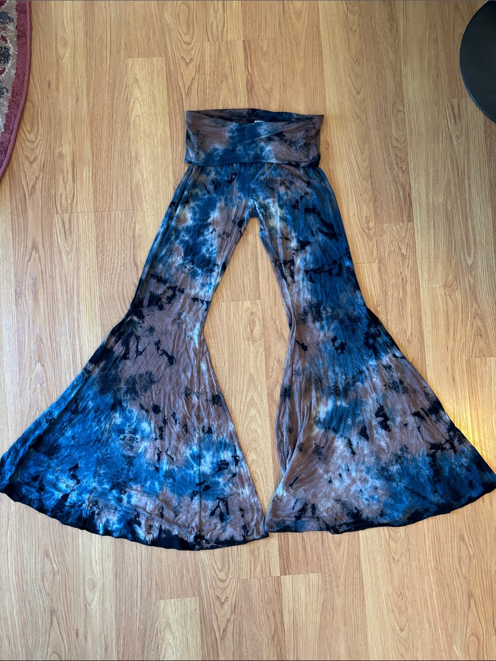Sugar Rush Tie-Dye Blue & Brown Flared Pants